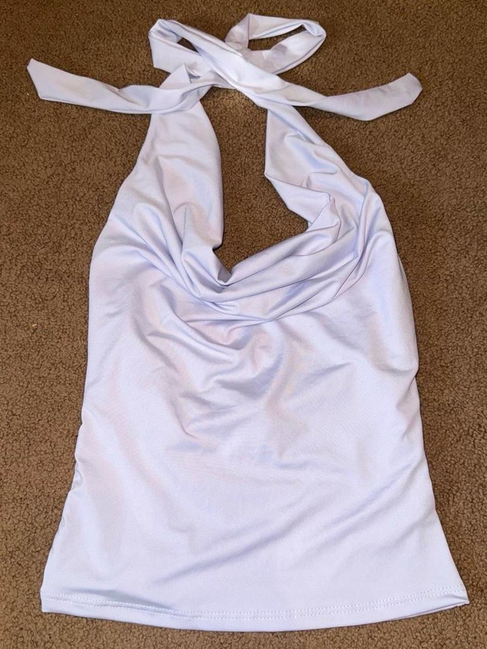 Women's Halter Cowl Neck Tank Top - Pastel Purple